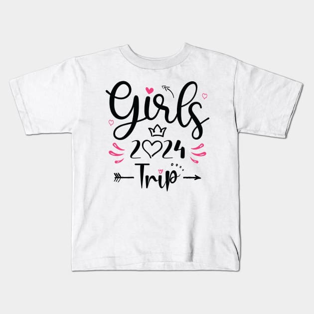 Girls Trip 2024 Shirt Weekend Summer Vacation Lover Girls Trip Kids T-Shirt by Sowrav